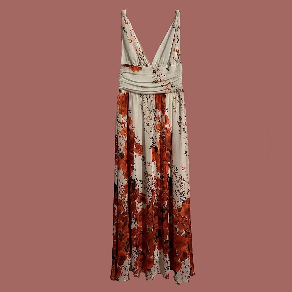 White and Pink Formal Dress